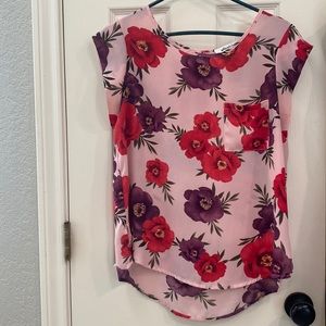 Alice blue pink floral blouse.